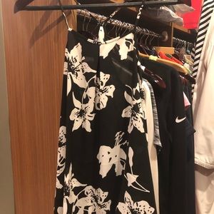 Black tank with white flowers